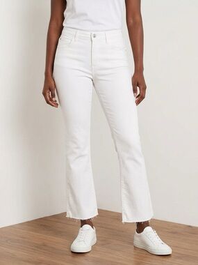 Citizens Of Humanity | White Drew Crop Flare Jeans | Size 27 | Distressed Denim